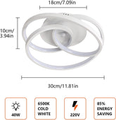 LED Ceiling Light 40W – Modern Round Creative Ceiling Lamp, 6500K Cool White Aluminum Fixture for Living Room, Bedroom, Kitchen